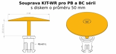 Nákres uchycení zajišťovacího disku Buzon U-Washer do kolíku PB-KIT-1