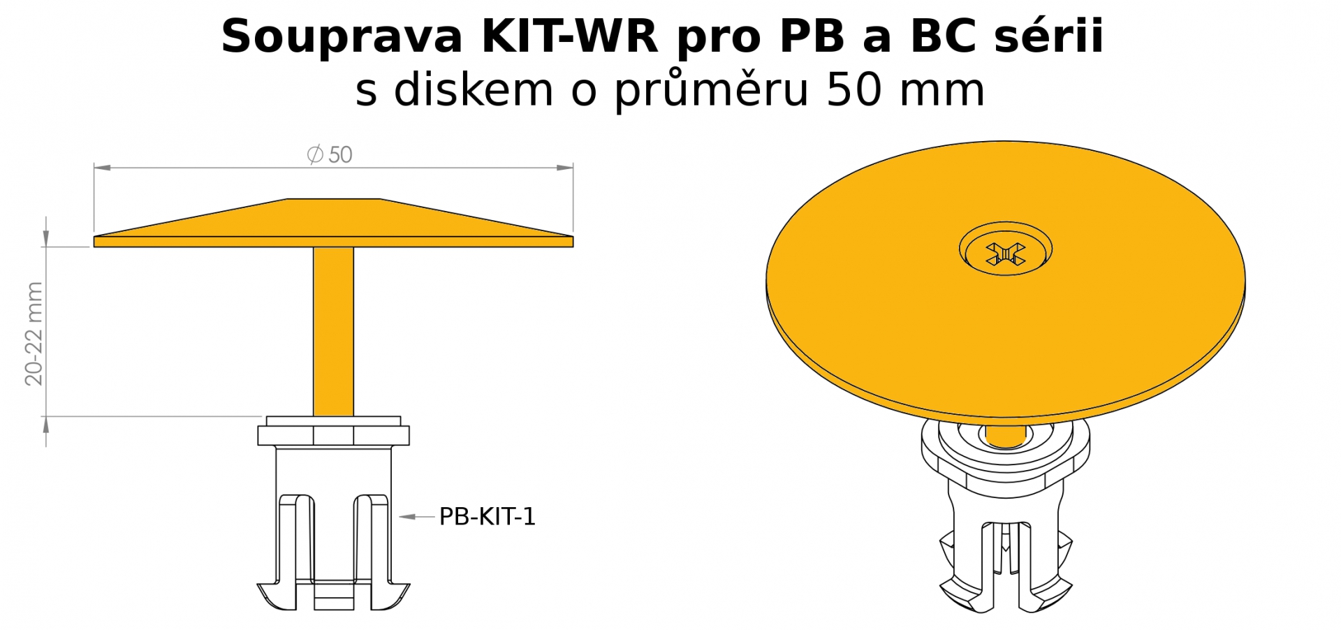 Nákres disk ANTIWIND-WASHER s PB-KIT-1
