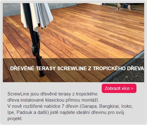 dřevěné terasy z tropických dřevin - Screwline odkaz do kategorie