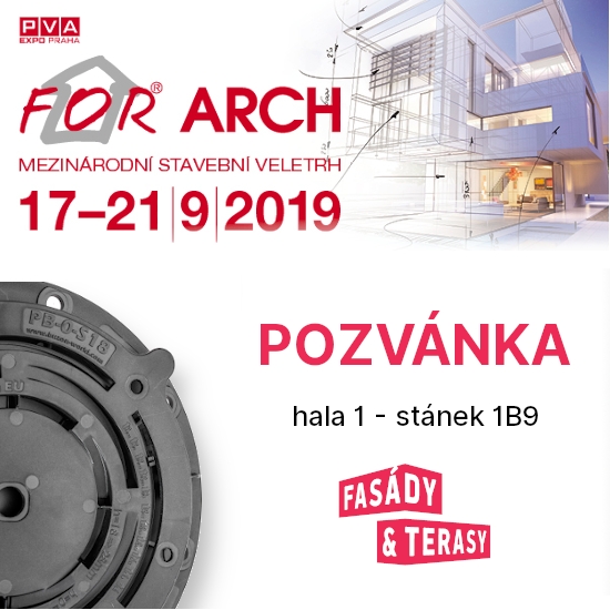 Fasády&Terasy s.r.o. - Pozvánka na veletrh FOR ARCH 17. - 21.9.2019 stánek 1B9