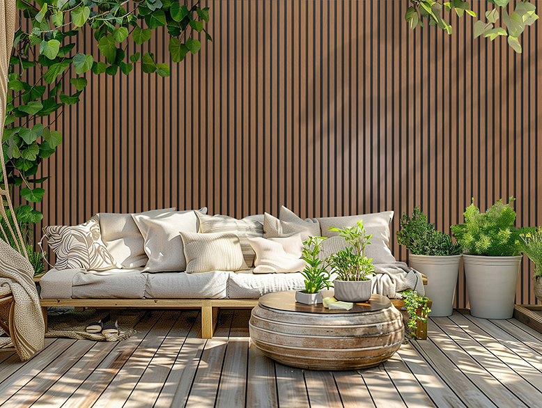 WPC fasádní panely - světle hnědá