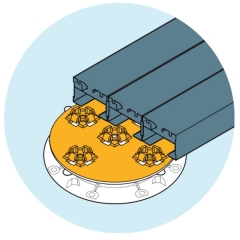 Uchycení alu profilu U-BRS pomocí U-FIX-PLATE-5 na terč PB-0-S18