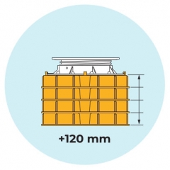 Lze stohovat až 4 podstavce do výšky 120 mm