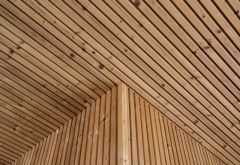 Dřevěné obložení stropu z profilu Triple Shadow